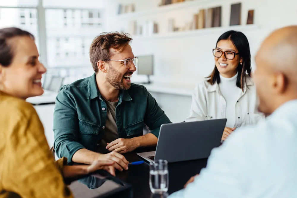 meeting with four people